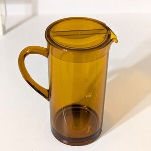 Smokey Brown Amber Plastic Pitcher w/ Lid